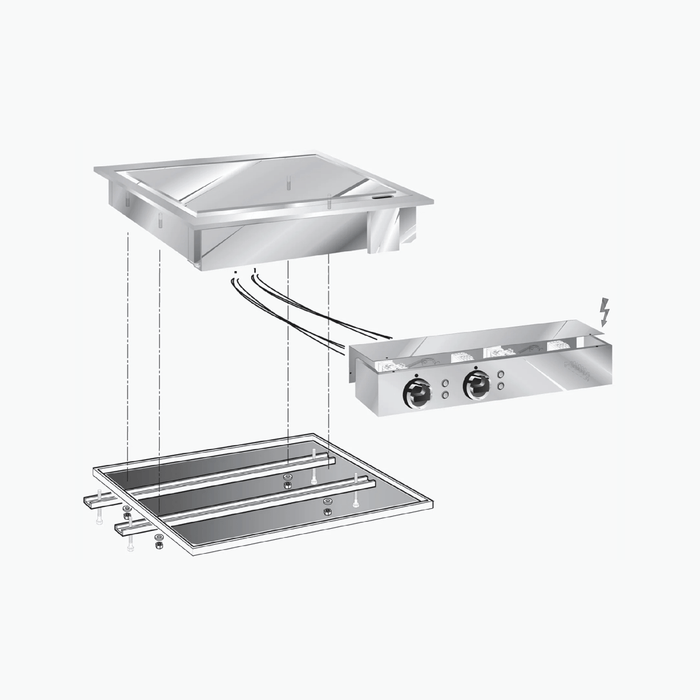Mareno FTE60DB - Drop - In Electric Fry - top with Smooth Sloping Hotplate - Mareno