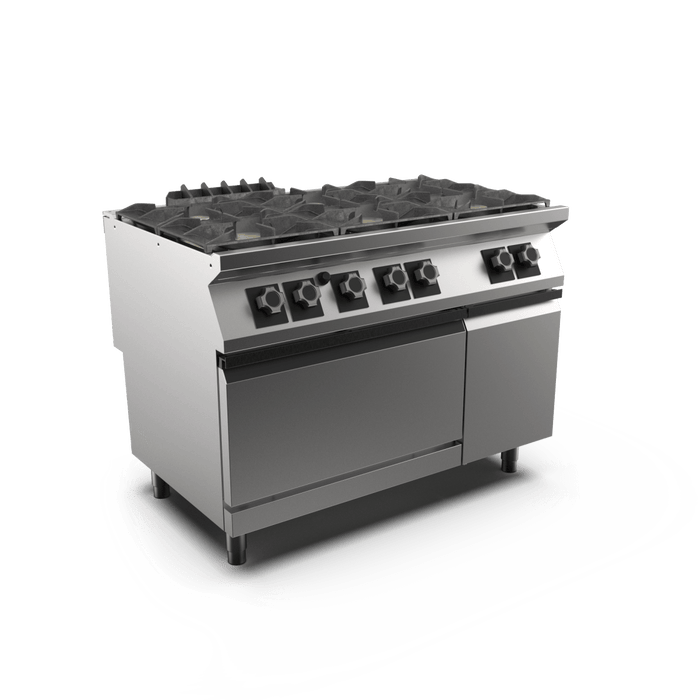 Mareno PC912GFG - 6 Burner Gas Range with Oven - Mareno