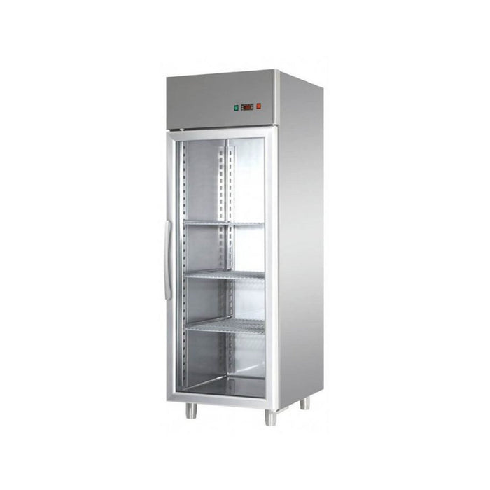 TECNODOM AF07EKOMTNPV - S/S Single Glass Door Refrigerated Cabinet GN 2/1 - Tecnodom