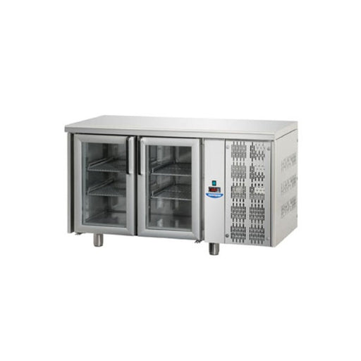 TECNODOM TF02MIDPV - 2 Glass Doors Stainless Steel Refrigerated Counter - Tecnodom