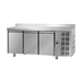 Tecnodom TF03MIDGNAL - S/S 3 Doors Refrigerated Counter with Backsplash - DOM - TF03MIDGNAL - Tecnodom