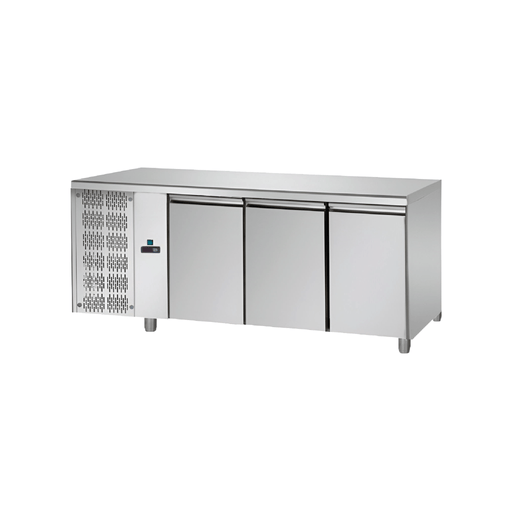 Tecnodom TF03MIDGNSX - 3 Doors Stainless Steel Refrigerated Counter (Left Side Motor) - Tecnodom