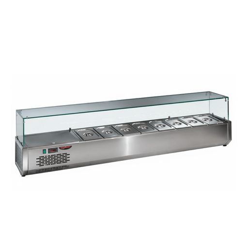 Tecnodom VR4190VDSX - Refrigerated Display for Pizza Ingredients 8 x GN 1/4 (Left Side Motor) - Tecnodom