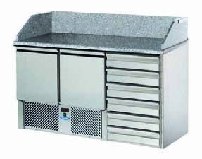 Tecnodom SL02C6 - Pizza Saladette Refrigerator 2 Doors & 6 Drawers - DOM-SL02C6 - Tecnodom