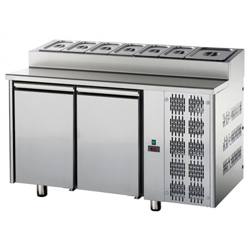 TECNODOM TF02MIDGNSK - 2 Doors Stainless Steel GN 1/1 Refrigerated Snack Counter - DOM-TF02MIDGNSK - Tecnodom
