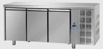 TECNODOM TF03MIDGN - 3 Doors Stainless Steel Refrigerated Counter - TECNODOM-TF03MIDGN - Tecnodom
